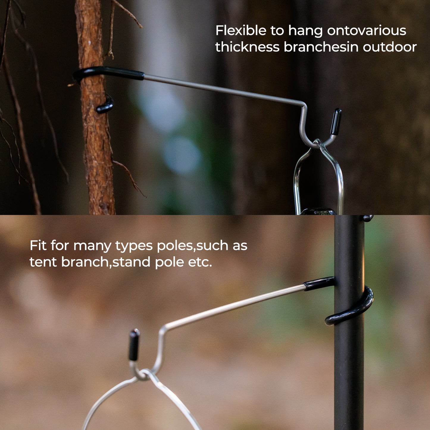 NexTerk Titanium Lantern Hooks, 20g Ultralight, Capacity, Rust-Resistant Hangers for Camping & Outdoor Use