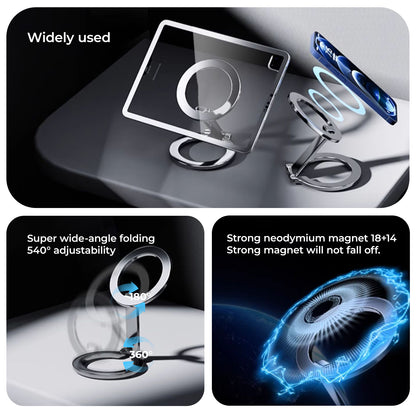 Magnetic Suction & Folding Full-Angle Mobile Phone Holder with Double-Sided Magnetic Bracket