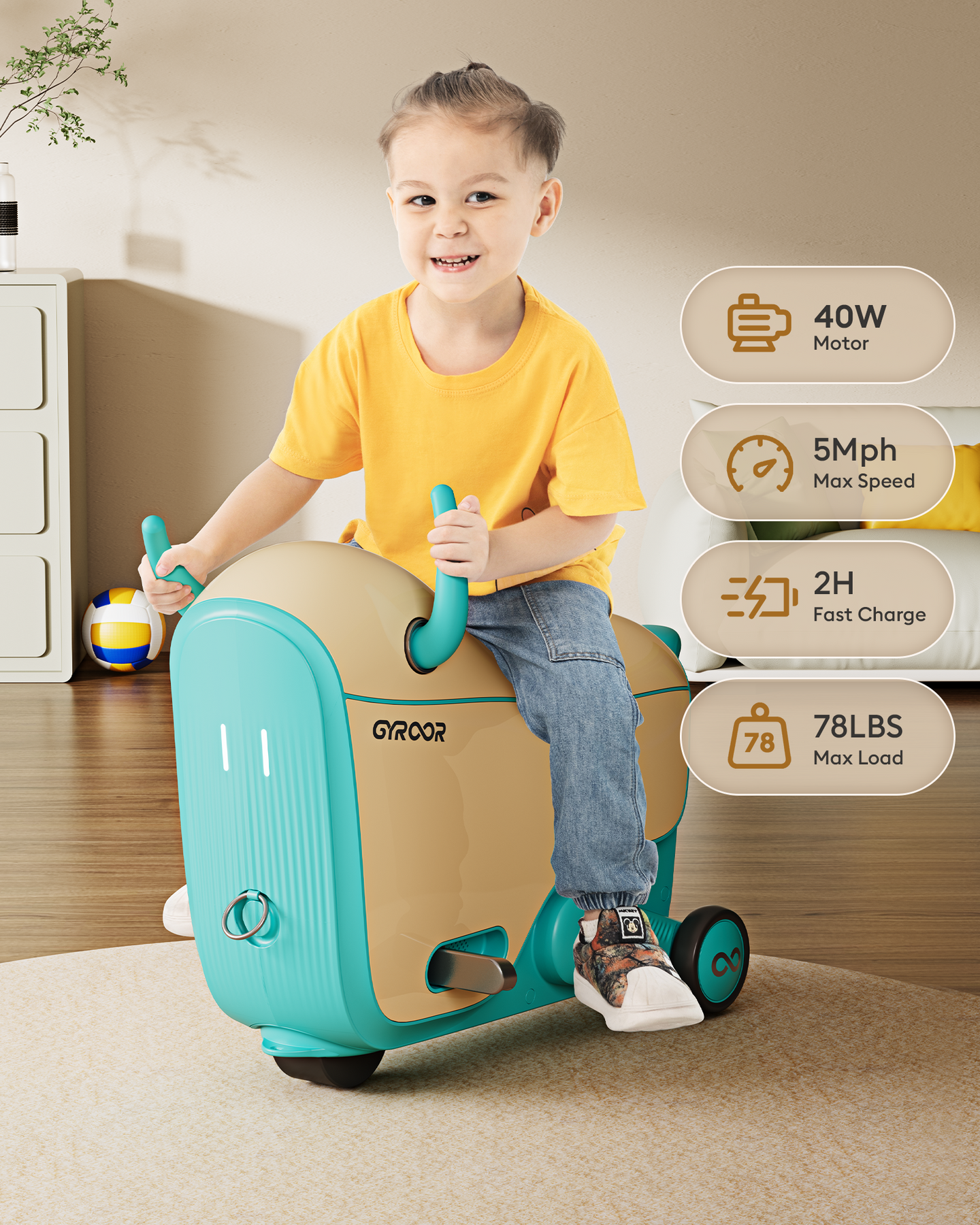 2-in-1 Electric Ride-On Car for Kids