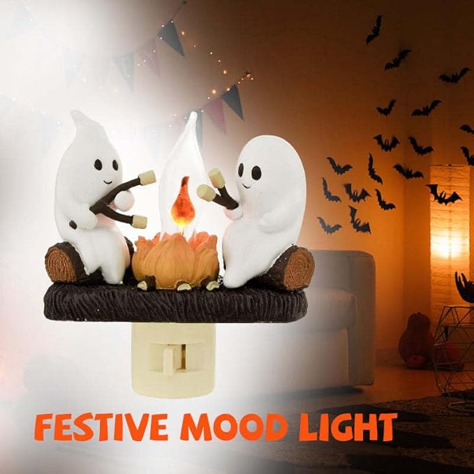 【🔥HOT】2024 Ghost Campfire Flickering Night Light，Halloween Light Decoration