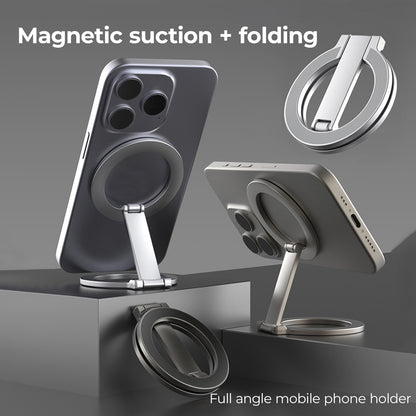Magnetic Suction & Folding Full-Angle Mobile Phone Holder with Double-Sided Magnetic Bracket