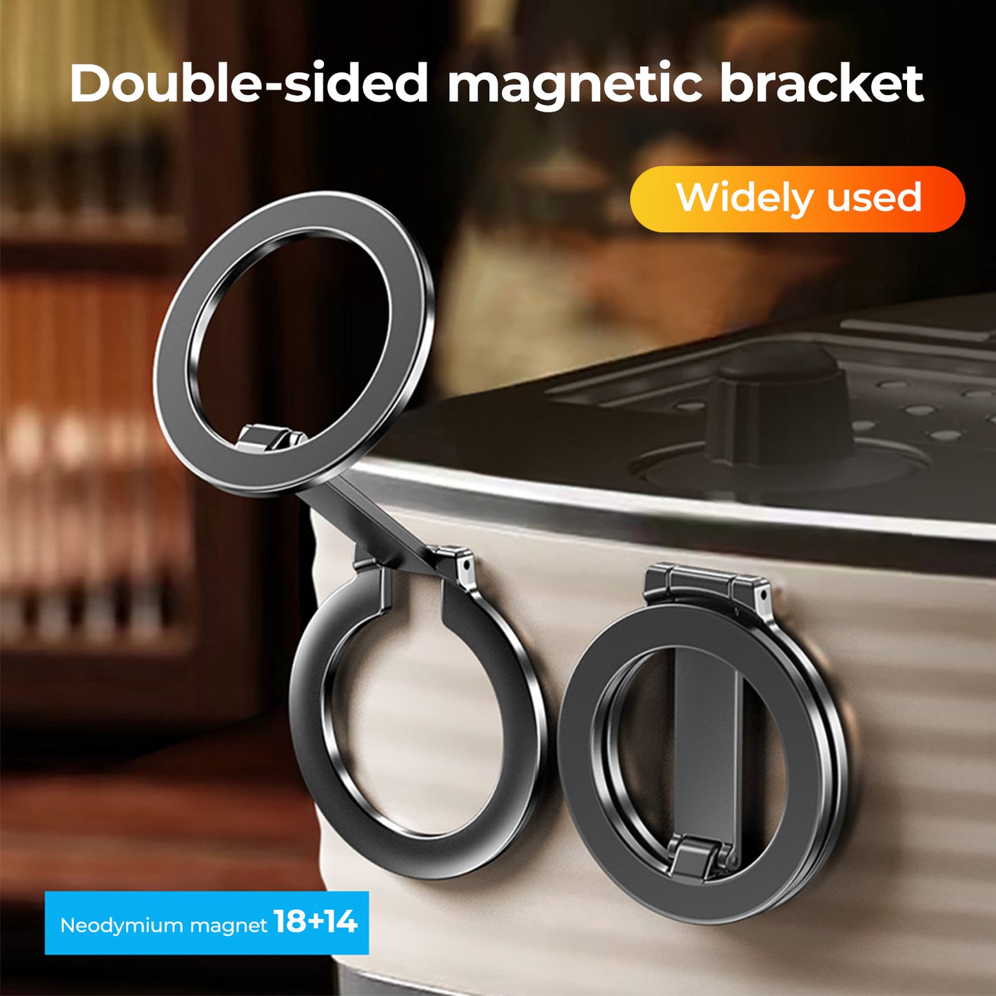 Magnetic Suction & Folding Full-Angle Mobile Phone Holder with Double-Sided Magnetic Bracket