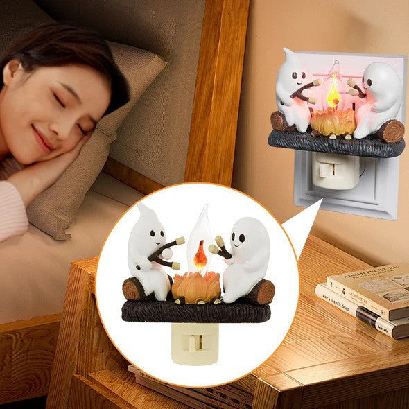 【🔥HOT】2024 Ghost Campfire Flickering Night Light，Halloween Light Decoration