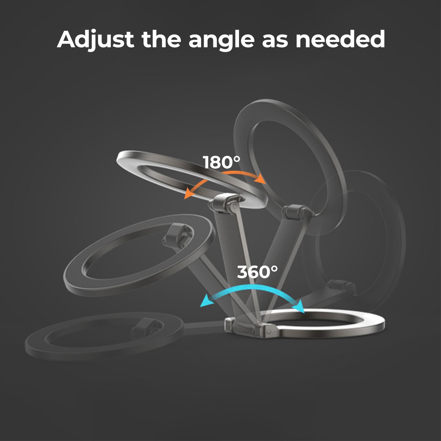 Magnetic Suction & Folding Full-Angle Mobile Phone Holder with Double-Sided Magnetic Bracket