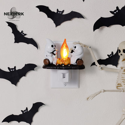 【🔥HOT】2024 Ghost Campfire Flickering Night Light，Halloween Light Decoration