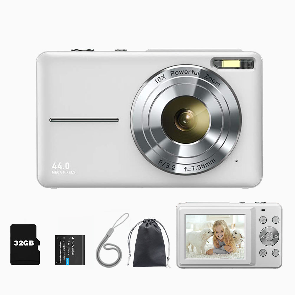 【Limited】DC403 FHD Digital 1080P Camera-White with EXTRA gifts